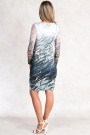 Enchanted Forest Bodycon Dress With Lace Sleeves