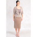 Plus Size Woman Light & Shining Short Cardigan MORE BY SISTE'S Gold Brown