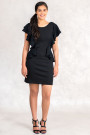 From Office To Outing Bodycon Dress With Frills In Black