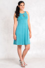 Opaque Turquoise Sleevless Dress by Siste's