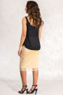 New Pearl in Town Sequined Lace Skirt in Beige