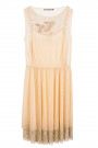 New Pearl In Town Sequined Lace Dress In Beige