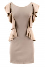 From Office To Outing Bodycon Dress With Frills In Cappuccino