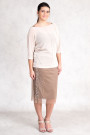 New Pearl in Town Sequined Lace Skirt in Brown