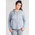 Plus Size Sequin Cotton Hoodie Grey MORE BY SISTE'S