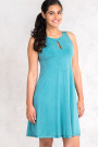 Opaque Turquoise Sleevless Dress by Siste's