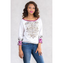 Embroidered Cotton Sequin Blouse SISTE'S ITALY