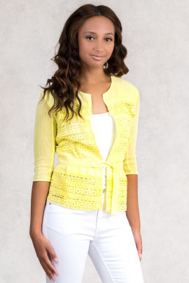 Lovely Romantic Linen Jacket in Yellow 