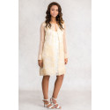 Elegant Lace Over Cotton A-Line Dress SISTE'S ITALY Beige