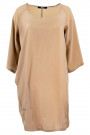 Siste's Cupro Tunic Dress with Asymmetric Pocket in Brown