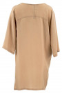 Siste's Cupro Tunic Dress with Asymmetric Pocket in Brown