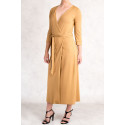 Stylish Classic Long Wrap Dress SISTE'S ITALY Brown