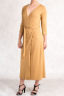 Style at Work Jersey Wrap Dress in Brown