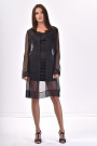 Diana Chic Long Silk Coat Black