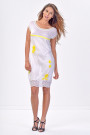 Face of Femininity Lace Designer Dress with Yellow Flowers