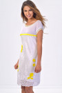 Face of Femininity Lace Designer Dress with Yellow Flowers