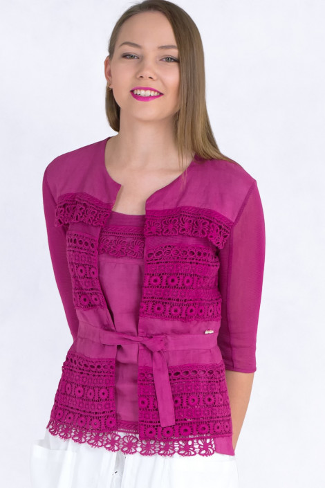 Lovely Romantic Linen Jacket In Pink Color