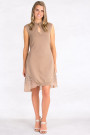 Exquisite Designer Cotton Sequin Dress in Brown