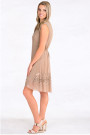 Exquisite Designer Cotton Sequin Dress in Brown