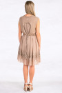 Exquisite Designer Cotton Sequin Dress in Brown