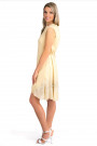 Exquisite Designer Cotton Sequin Dress In Beige