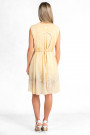 Exquisite Designer Cotton Sequin Dress In Beige