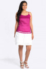 Two Layer Cotton Skirt with Leather Look Belt 