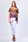 Glowing Waterfall Printed T-Shirt with Silk Sleeves