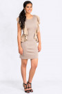 From Office To Outing Bodycon Dress With Frills In Cappuccino