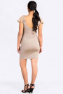 From Office To Outing Bodycon Dress With Frills In Cappuccino