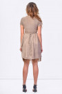 SISTE'S Brown Midi Dress with Lace Bottom