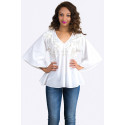 Roksolana Embroidered Cotton Sequin Blouse SISTE'S ITALY