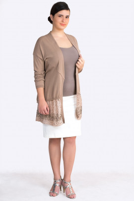 It's All for You Cotton Sequinned Cardigan in Brown