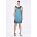 Shining Little Leaves Sequin Designer Dress SISTE'S ITALY Green