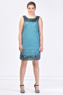 Shining Little Leaves Sequined Dress In Green