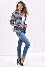 SISTE'S Blue and White Striped Jacket