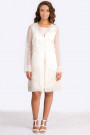 Diana Chic Long Silk Coat in Pearl White