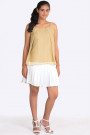 Elegant Silk Top with Spaghetti Straps in Gold