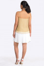 Elegant Silk Top with Spaghetti Straps in Gold