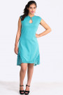 Exquisite Designer Cotton Sequin Dress in Turquoise