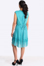 Exquisite Designer Cotton Sequin Dress in Turquoise