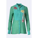 Flower Embroidery Vintage Style Lace Shirt TENAX
