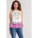 Chic Embroidery Sequin Cotton Top SISTE'S ITALY