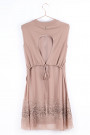 Exquisite Designer Cotton Sequin Dress in Brown