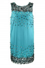 Shining Little Leaves Sequined Dress In Green