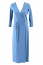 Style at Work Jersey Wrap Dress in Blue