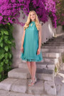 COCONUDA Bright & Weightless Silk Summer Dress in Green
