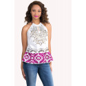 Chic Embroidery Sequin Cotton Top SISTE'S ITALY