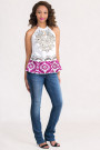Designer's Embroidery Cotton Top With Spagetti Straps