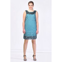 Shining Little Leaves Sequin Designer Dress SISTE'S ITALY Green